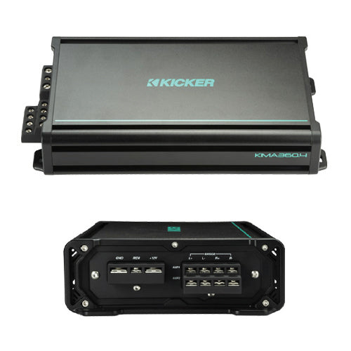 Amplificatore per barca KICKER KMA 360 watt, 4 canali, Classe D, con crossover
